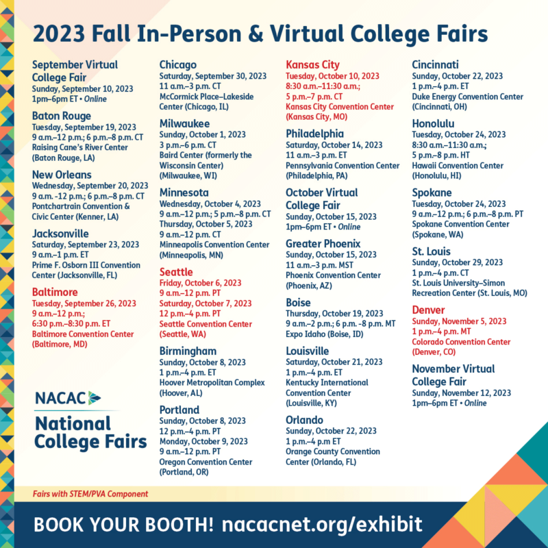 Exhibit at a NACAC College Fair - National Association for College